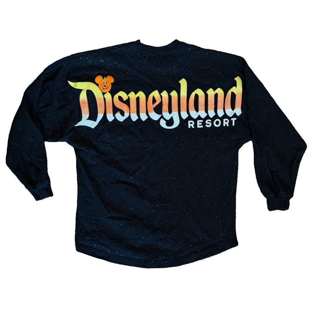 Disneyland Halloween Candy Corn Mickey Pumpkin Glitter Spirit Jersey Size Small